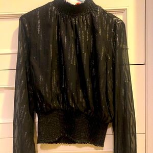 Elan black shimmer top